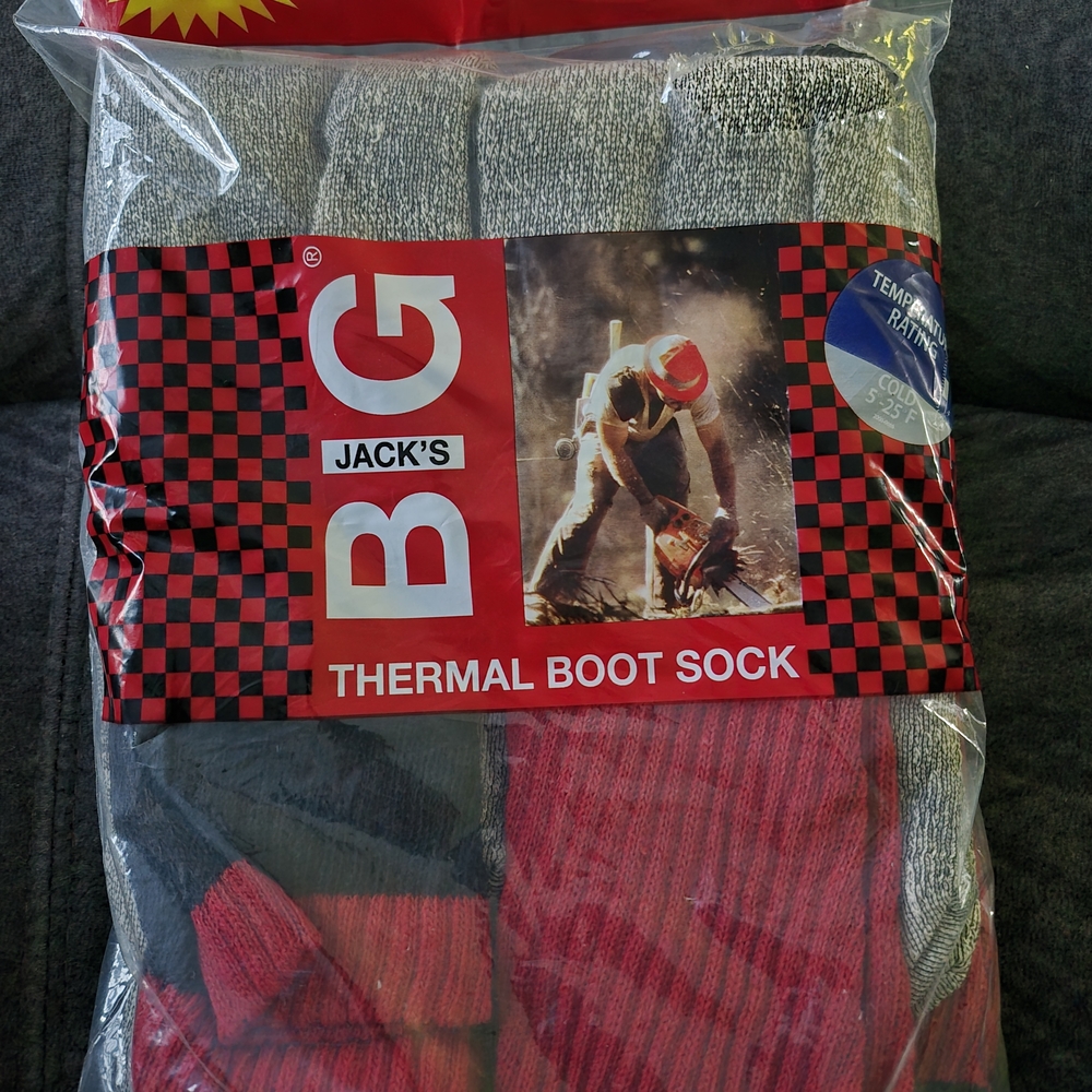 2/$30 Jack by BB Dakota Big Thermal Boot Socks - Gray and Red